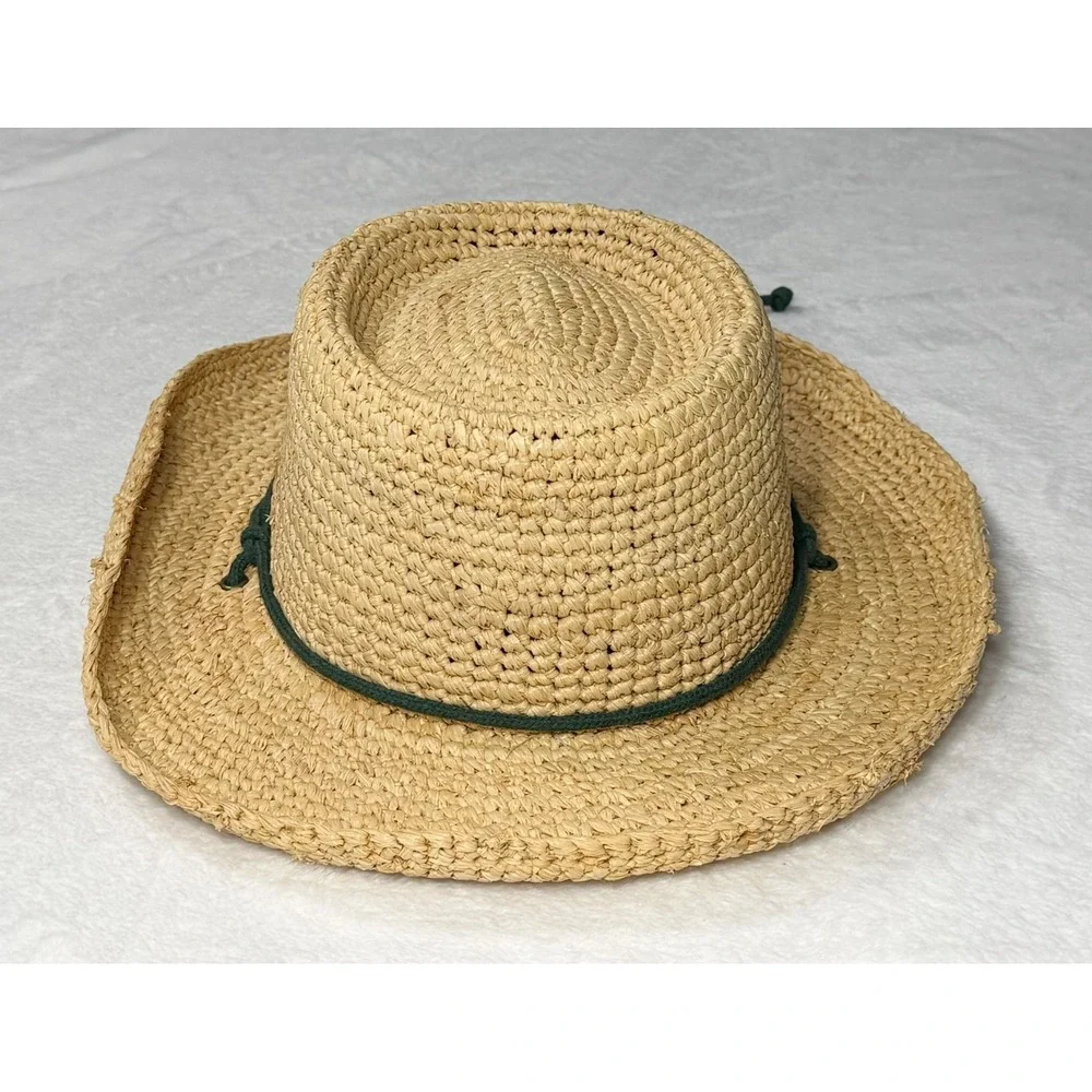 Scala Women's Crocheted Twisted Raffia Outback Beach Sun Hat High End Timeless